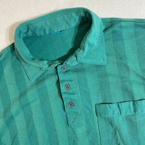 Vintage 90s John Blair Red Textured Polo Shirt | Boxy Fit Dad Golfwear | L